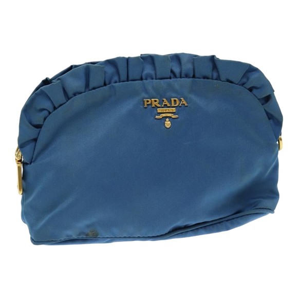 PRADA Pouch Nylon Blue Auth 83739 - Picture 1 of 16